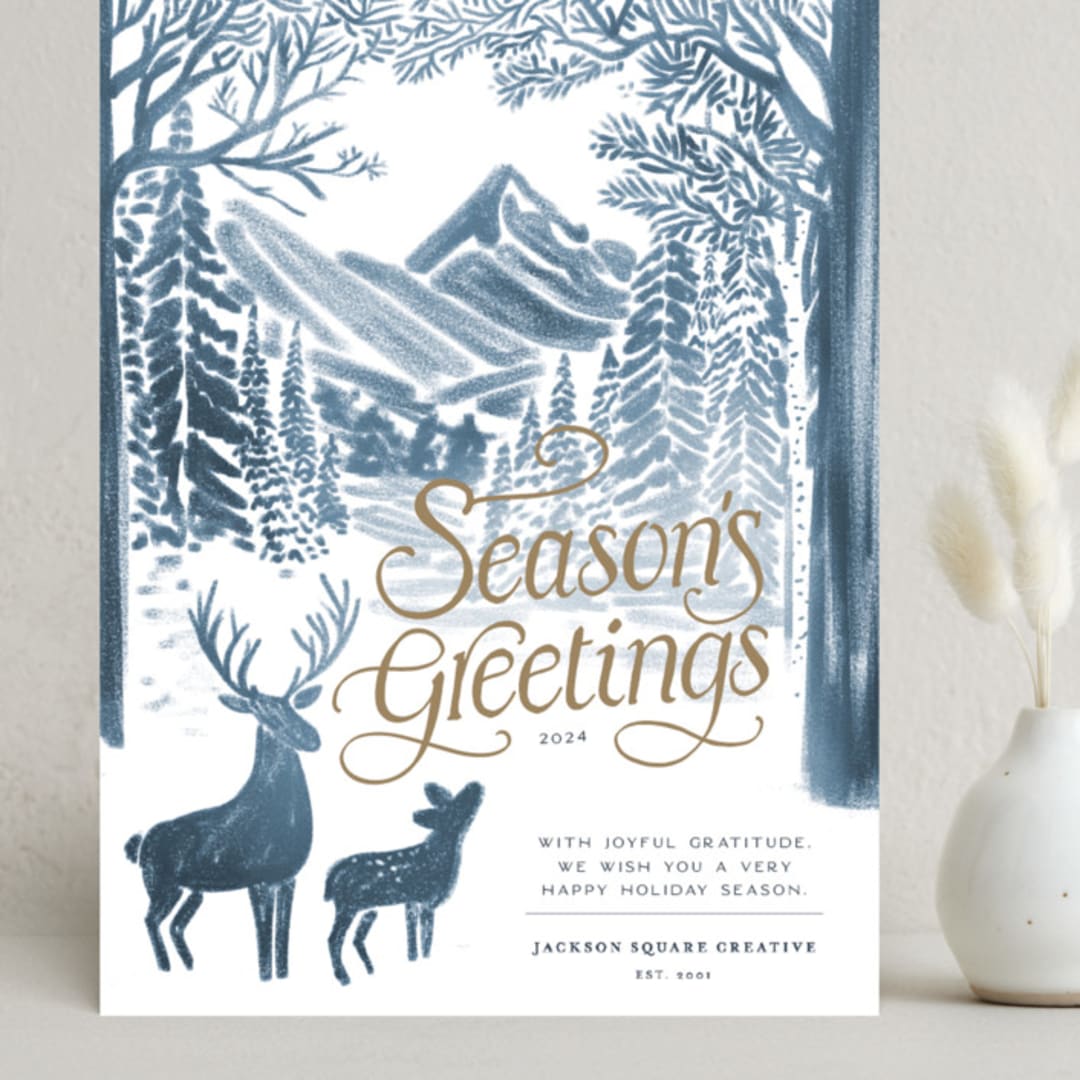 "Forest" - Holiday Cards in Blue Spruce by Jenna Holcomb - Front