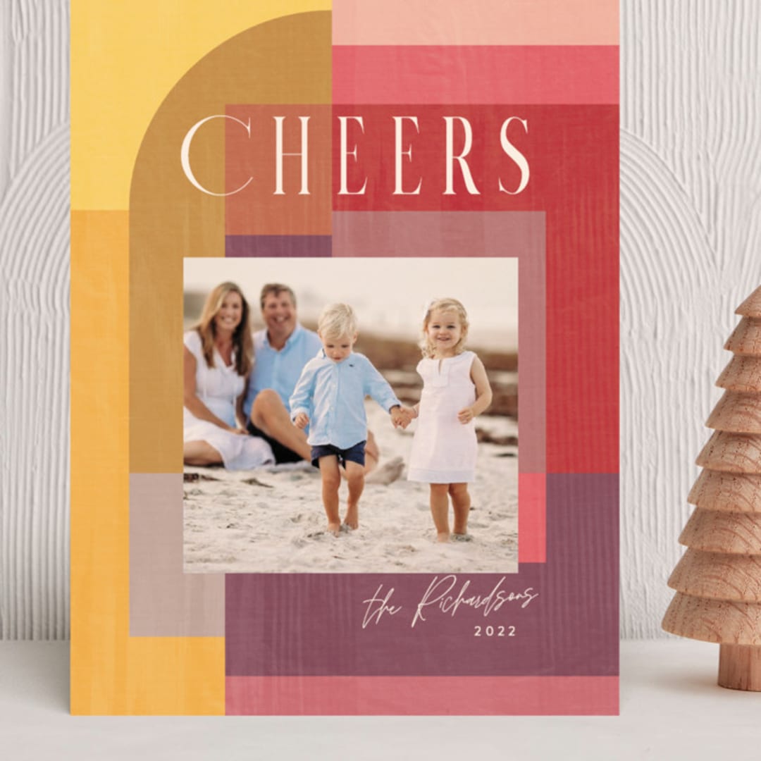 "Color Nouveau" - Holiday Cards in Sunshine by Rebecca Daublin - Front