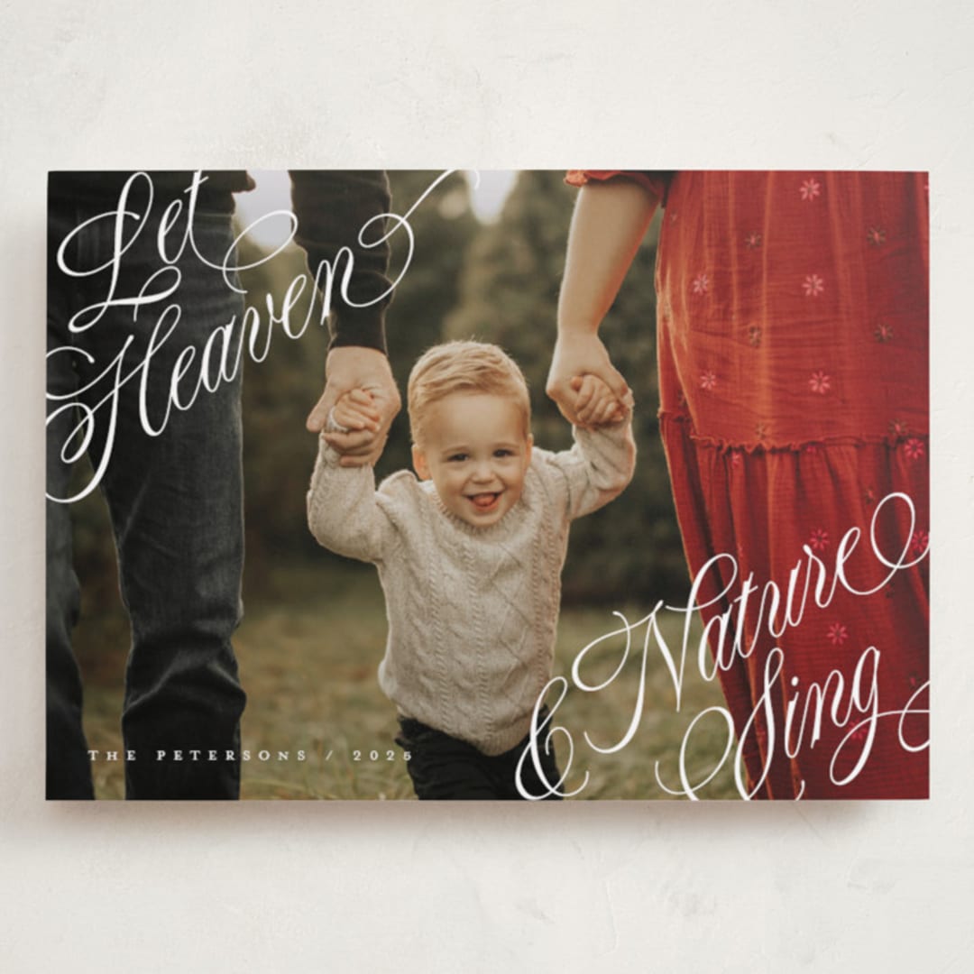 "Let Heaven & Nature Sing" - Holiday Cards in Snow by Stacy Maalouf - Front