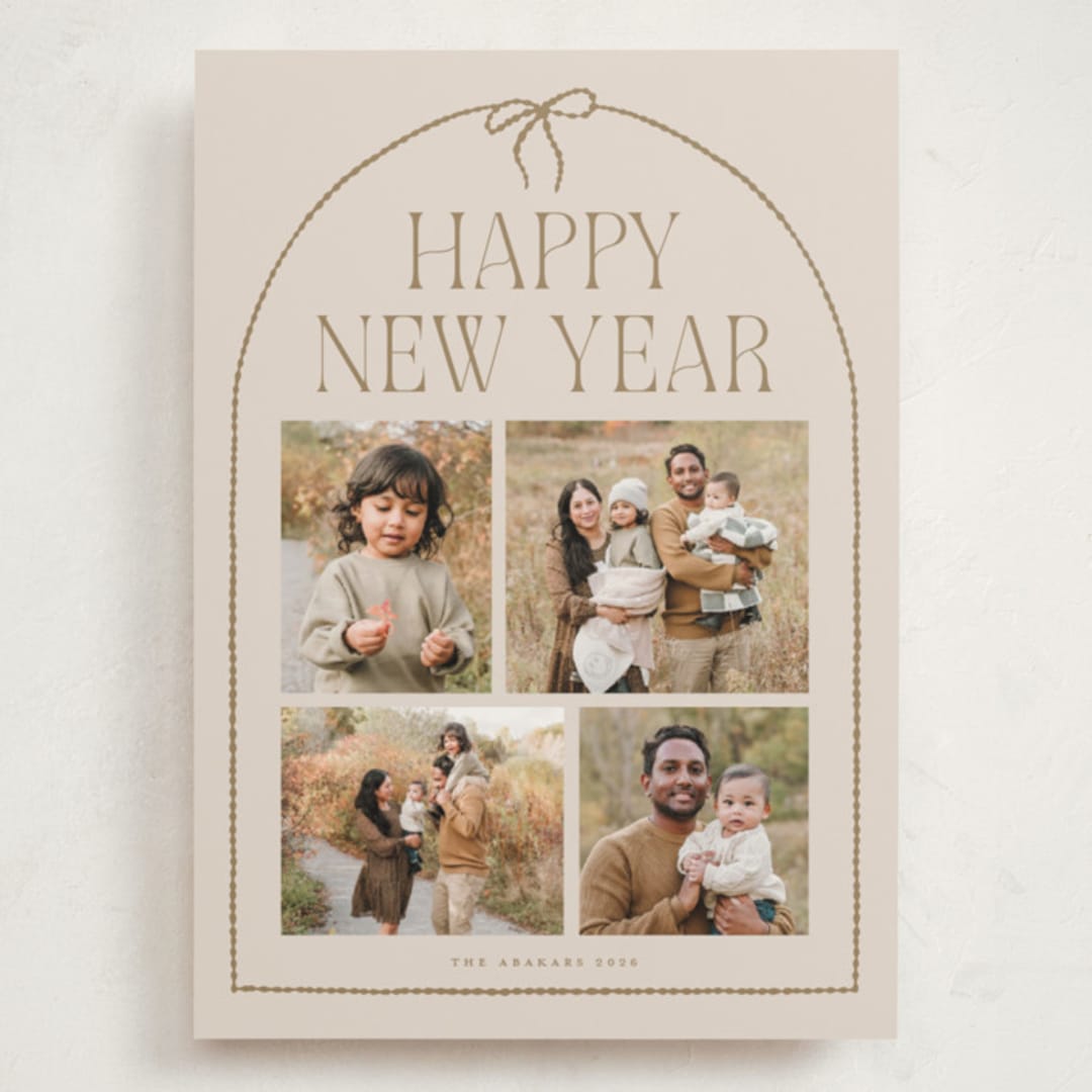 "frame bow" - Holiday Cards in Buttercream by Vivian Yiwing - Front