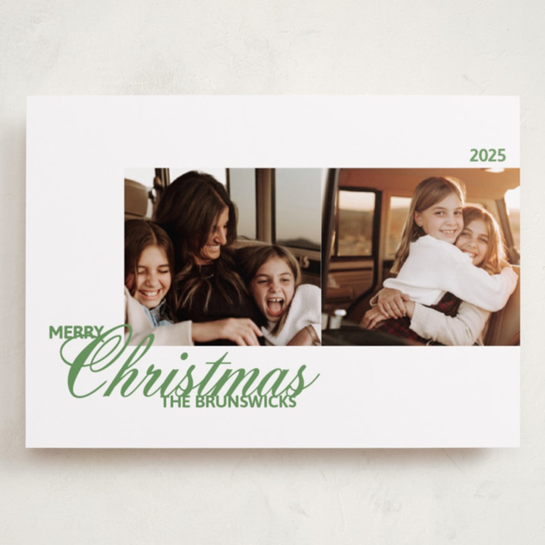 "Duplicity" - Holiday Cards in Mint by Inkblot Design - Front
