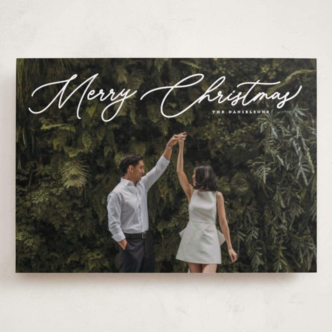 "Merry Monoline" - Holiday Cards in Snowfall by Melanie Kosuge - Front