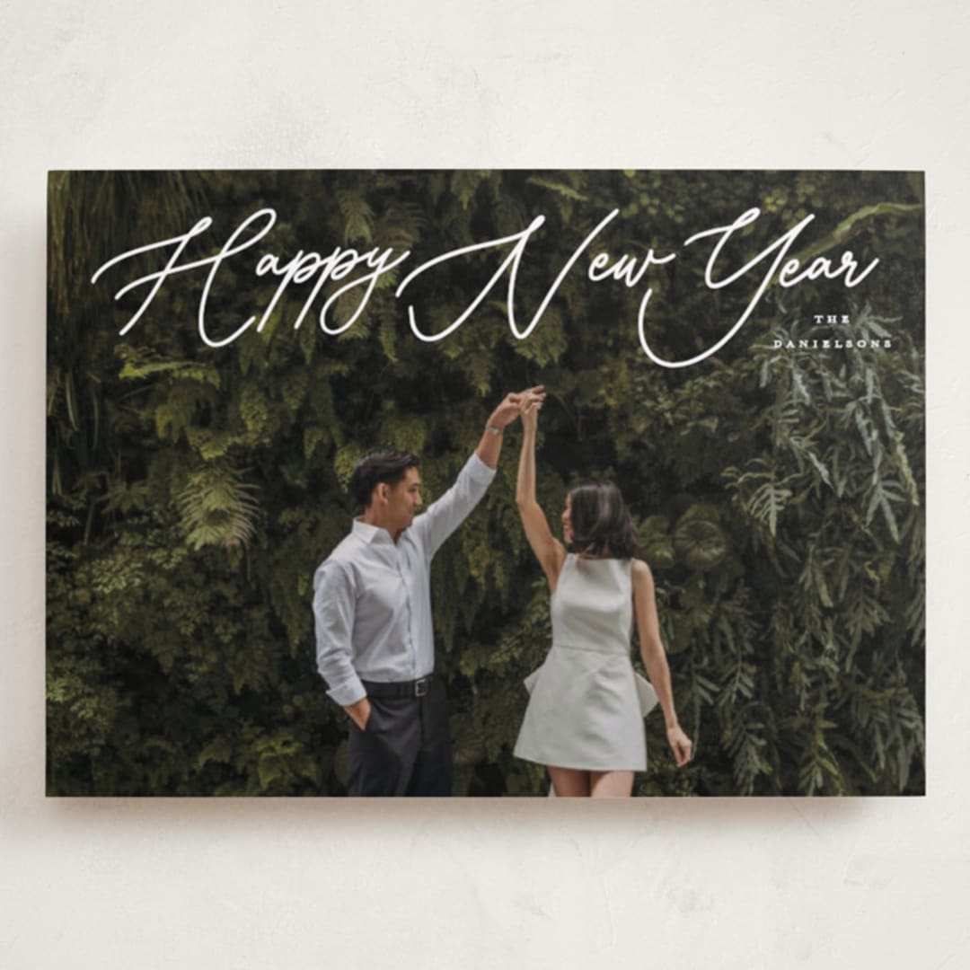 "Merry Monoline" - Holiday Cards in Snowfall by Melanie Kosuge - Front