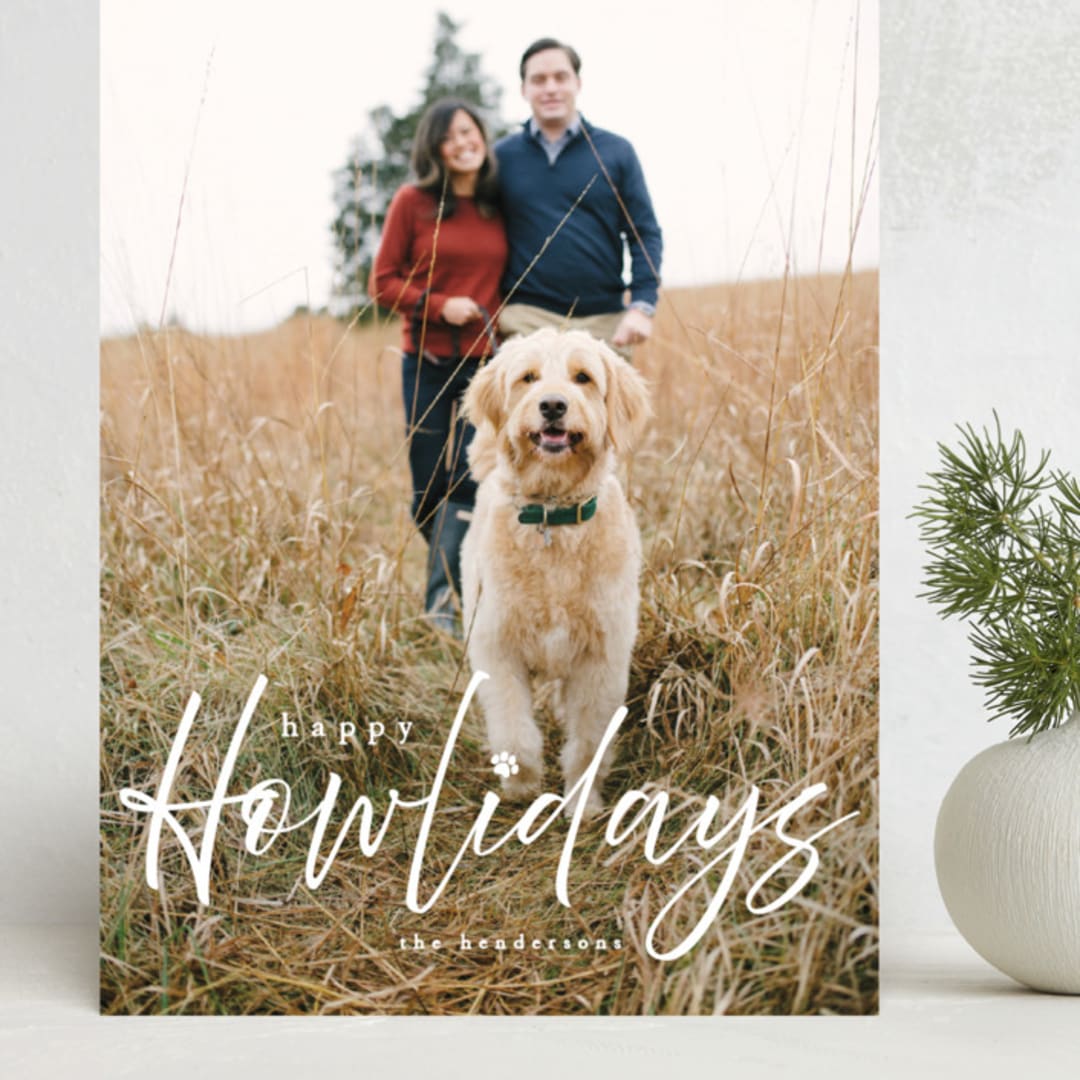 "Howliday" - Holiday Cards in Bone by Vanessa Doyle - Front