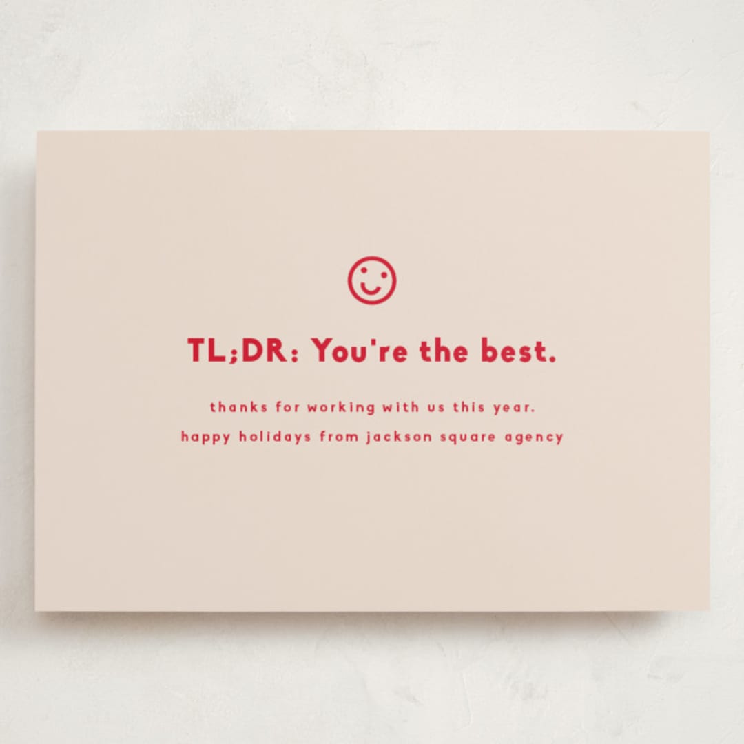 "Inbox" - Holiday Cards in Peppermint by Olivia Kanaley Inman - Front