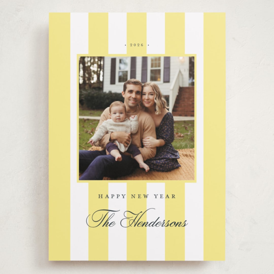 "Preppy Stripes" - Holiday Cards in Honey by Emily Betts - Front