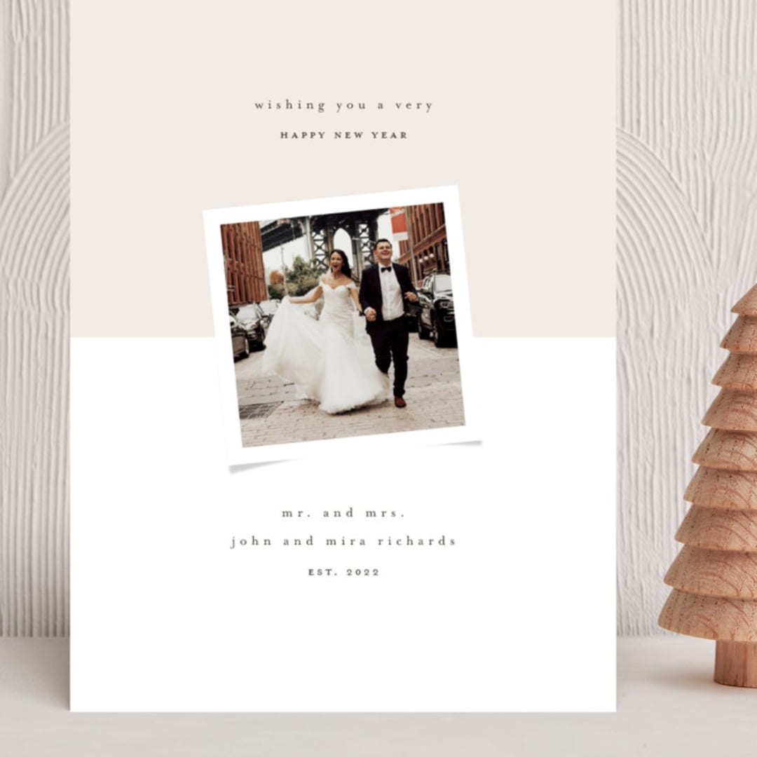 "Half and Half" - Holiday Cards in Spun Sugar by Up Up Creative - Front