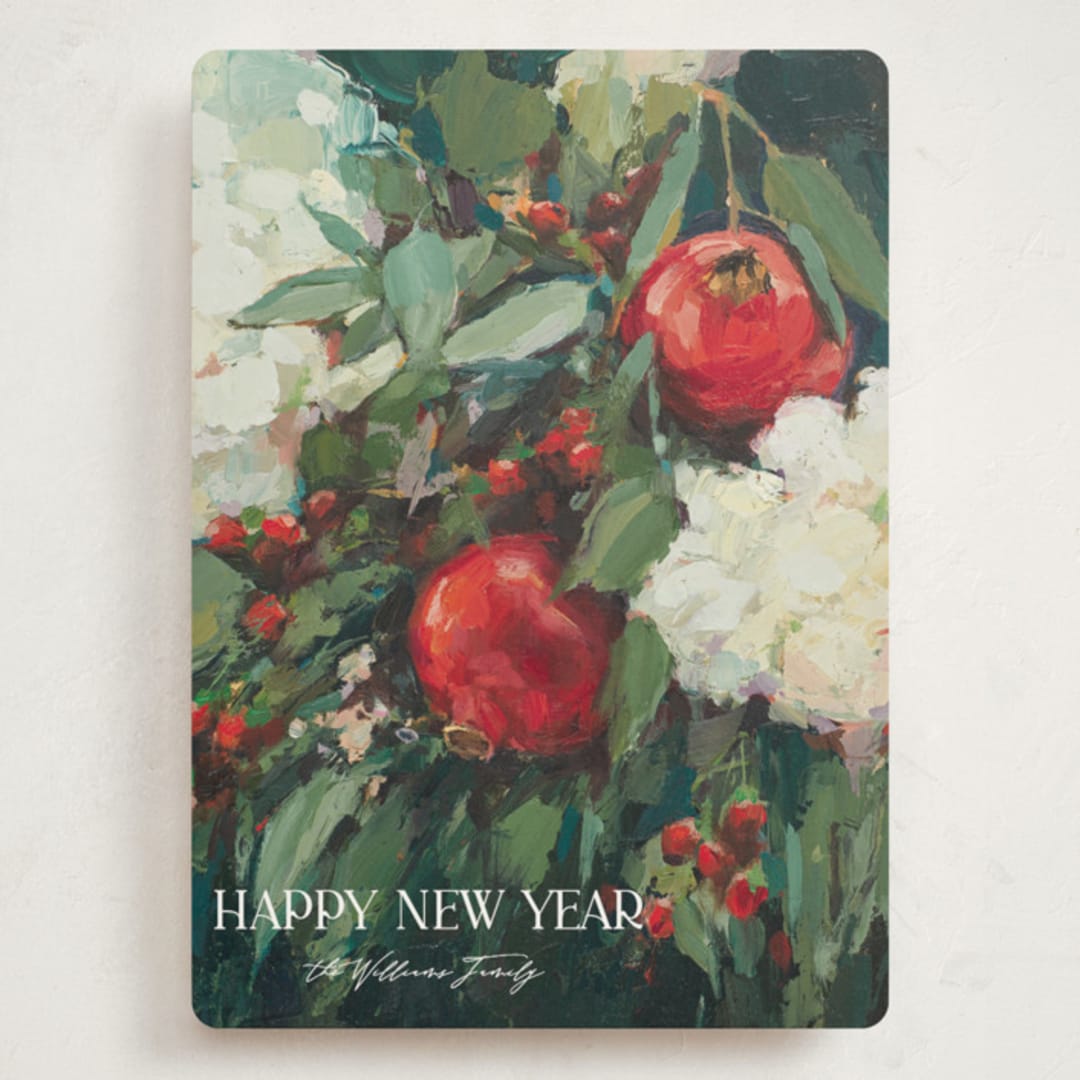 "Pomegranate" - Holiday Cards in Crimson by Wendy Keller - Front