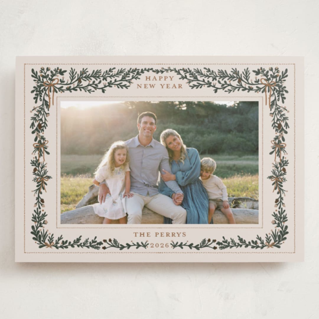 "Merriest Botanicals" - Holiday Cards in Champagne by Angel Walker - Front