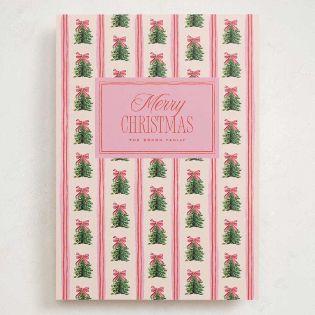 "Preppy Memories" - Holiday Cards in Strawberry by Claudia Orengo - Front