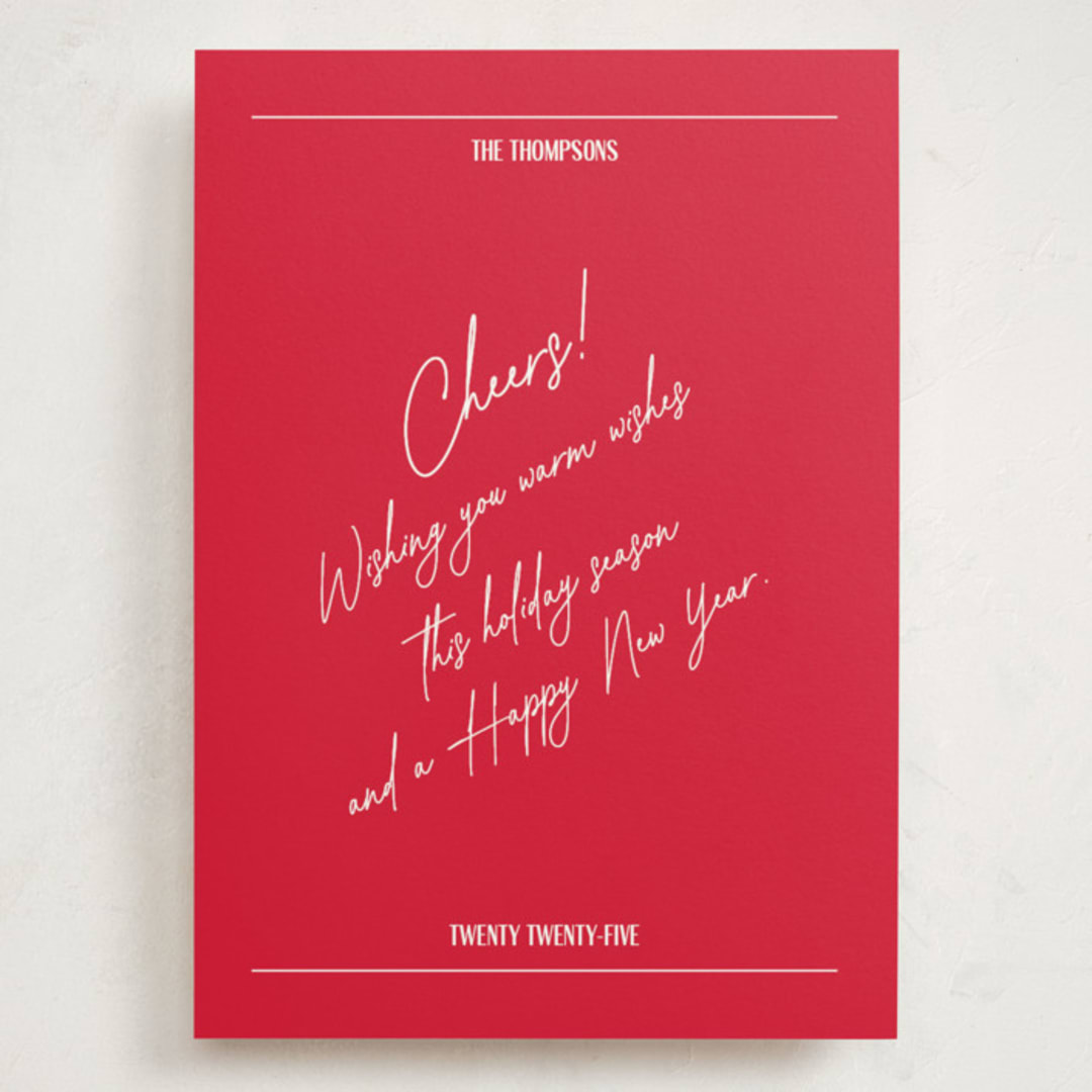 "Holiday Note" - Holiday Cards in Crimson by Jen Ramsey - Front