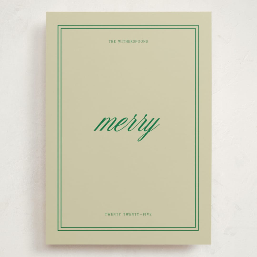 "merry merry" - Holiday Cards in Emerald by Jen Ramsey - Front