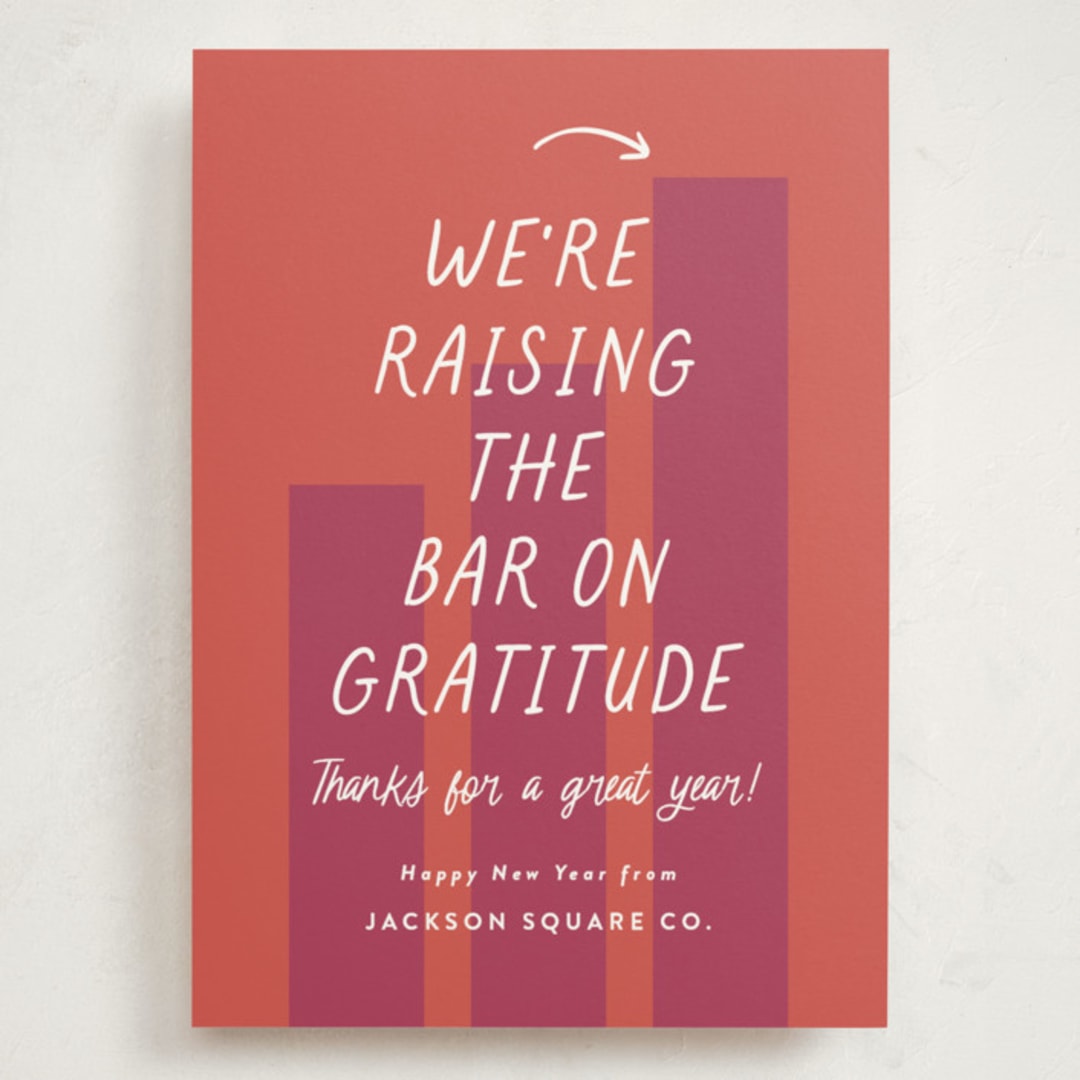"Raising the Bar" - Holiday Cards in Berry by Louise Kay - Front