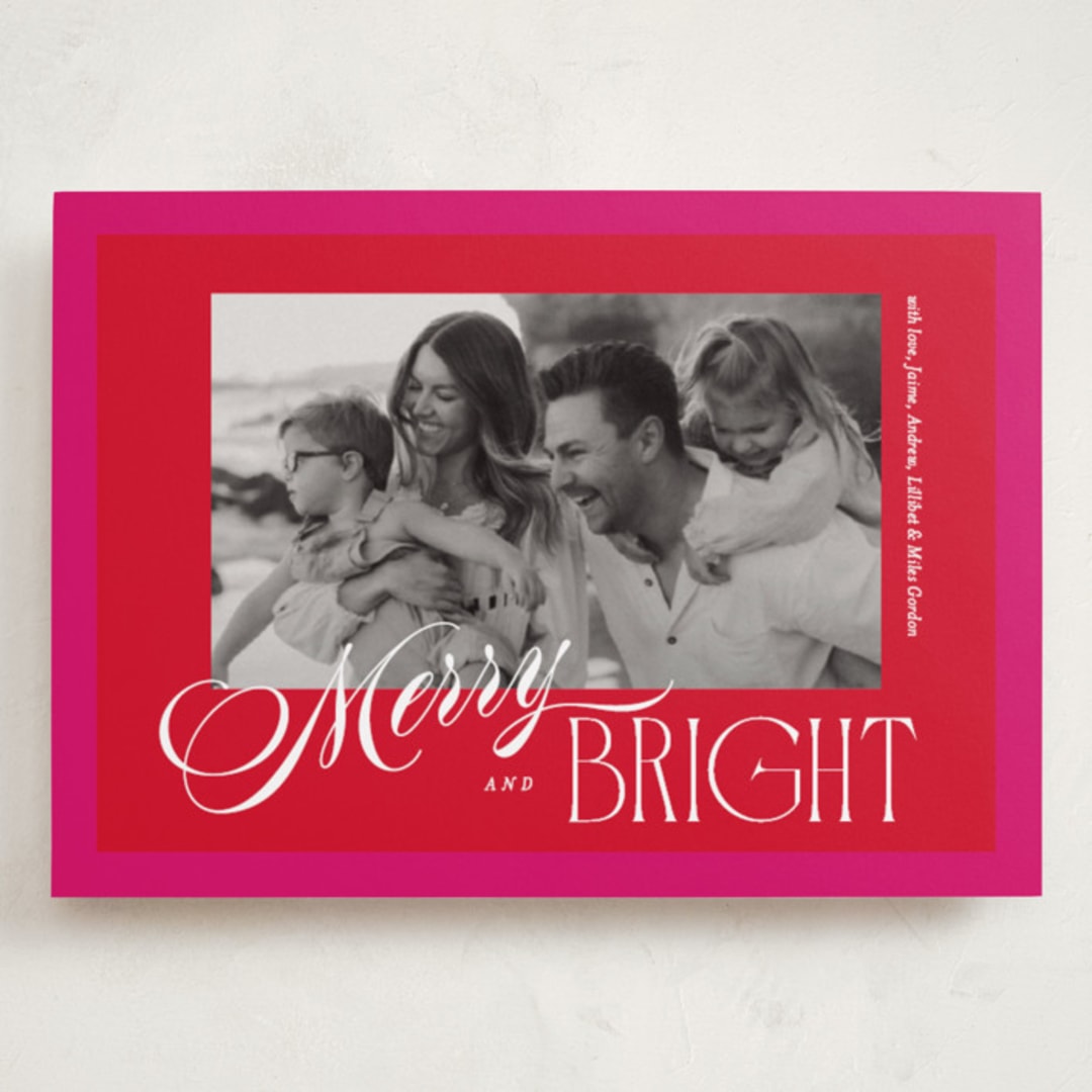 "Bright Frame" - Holiday Cards in Poinsettia by Owl and Toad - Front