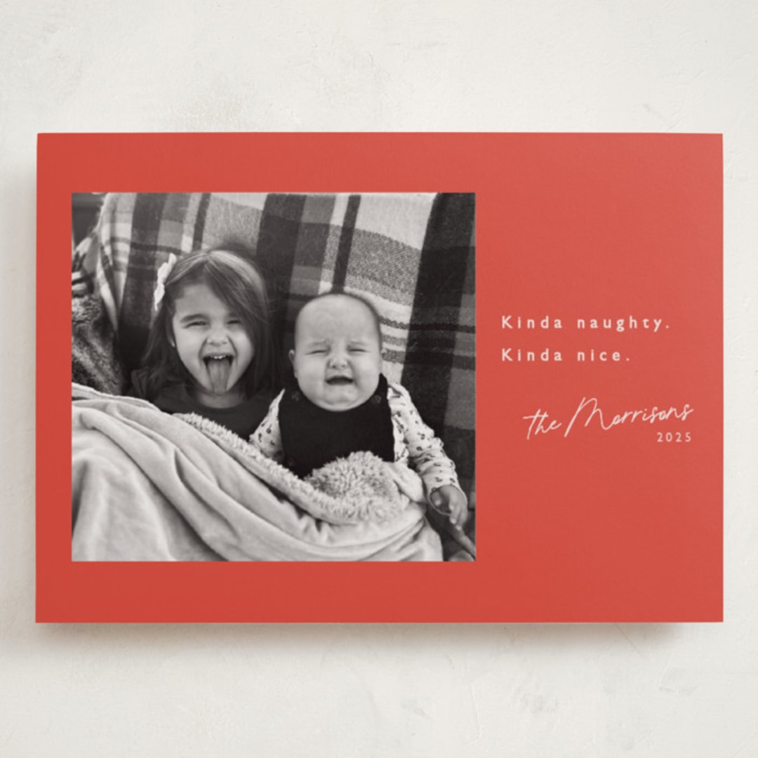 "Kinda" - Holiday Cards in Berry by Hudson meet Rose - Front