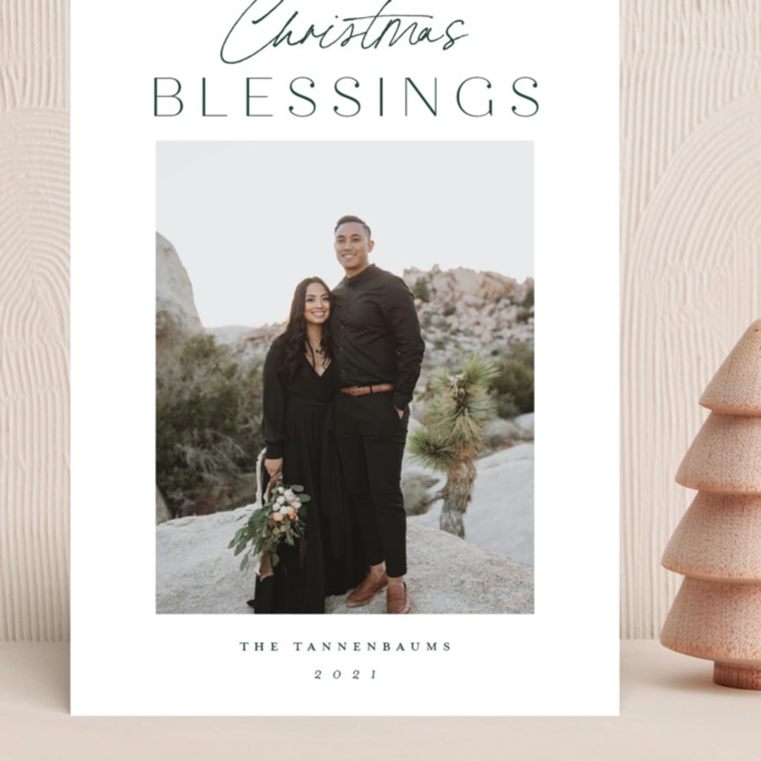 "In abundance" - Holiday Cards in Evergreen by Stacey Meacham - Front