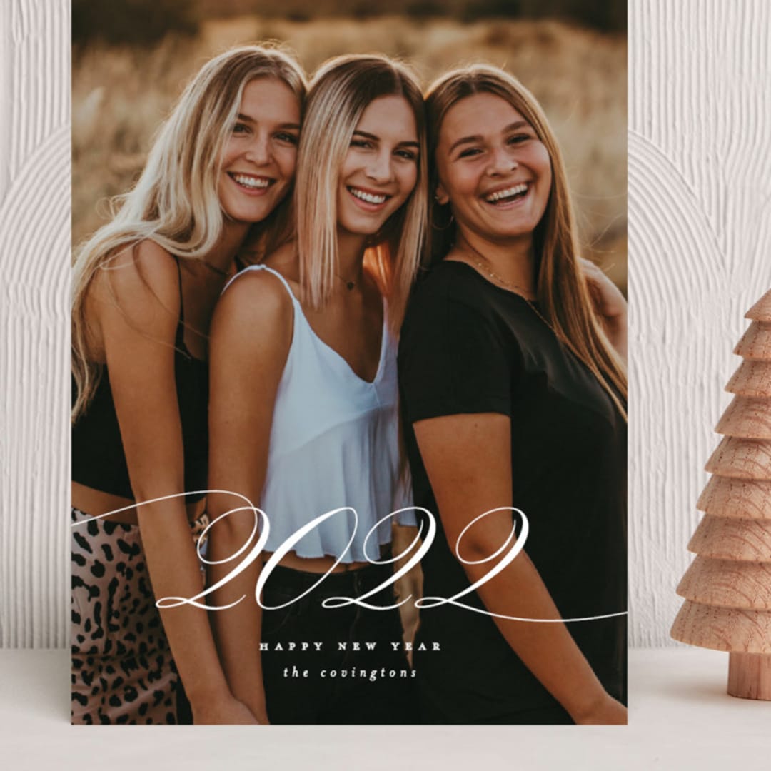 "Classy Year" - Holiday Cards in Snow by Ekko Studio - Front