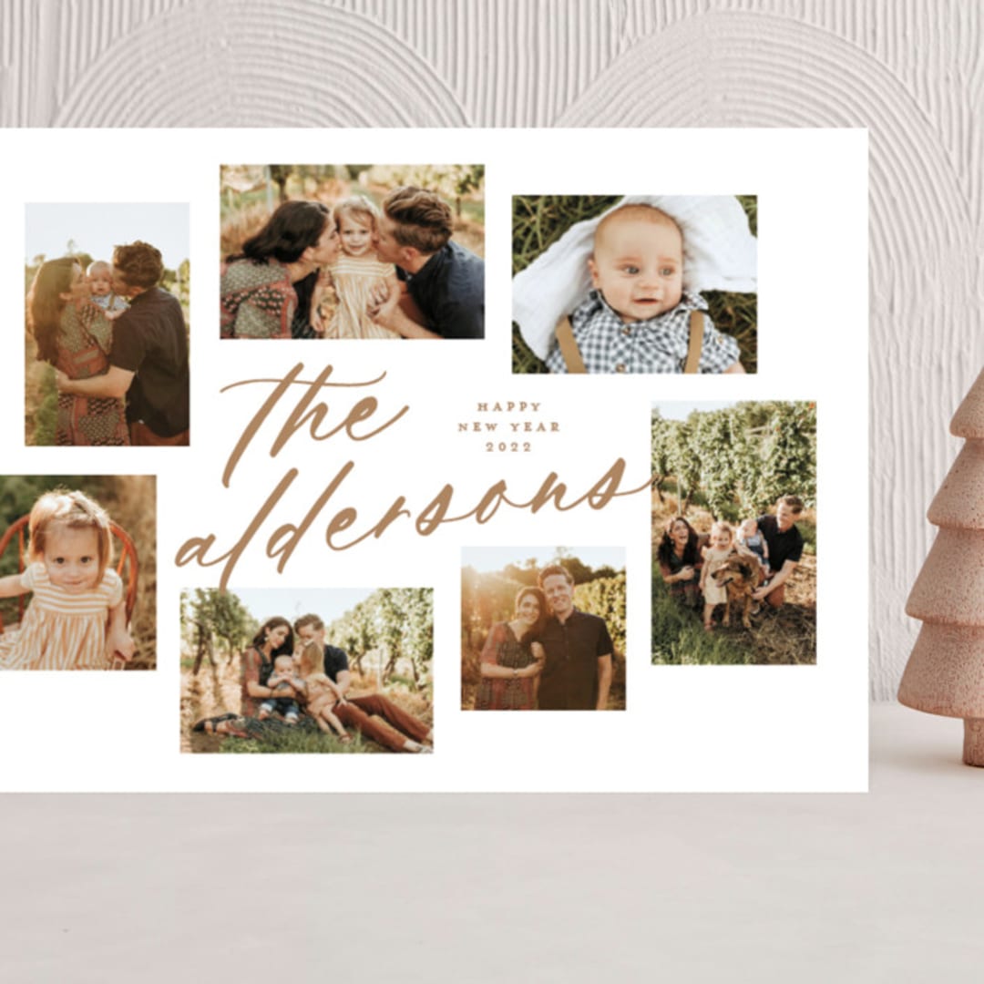 "Family Gallery" - Holiday Cards in Gingerbread by Lauren Chism - Front