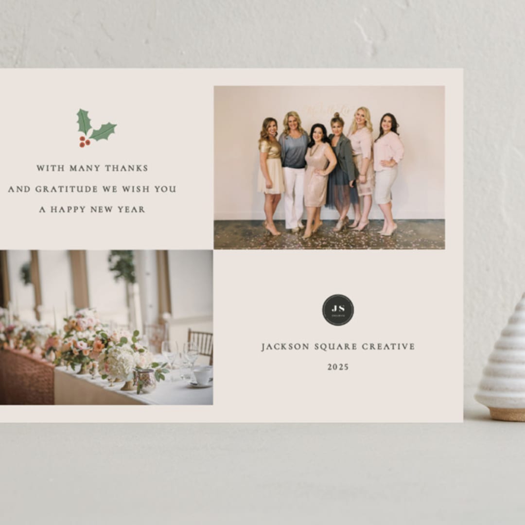 "elegant & simple" - Holiday Cards in Buttercream by Sumak Studio - Front