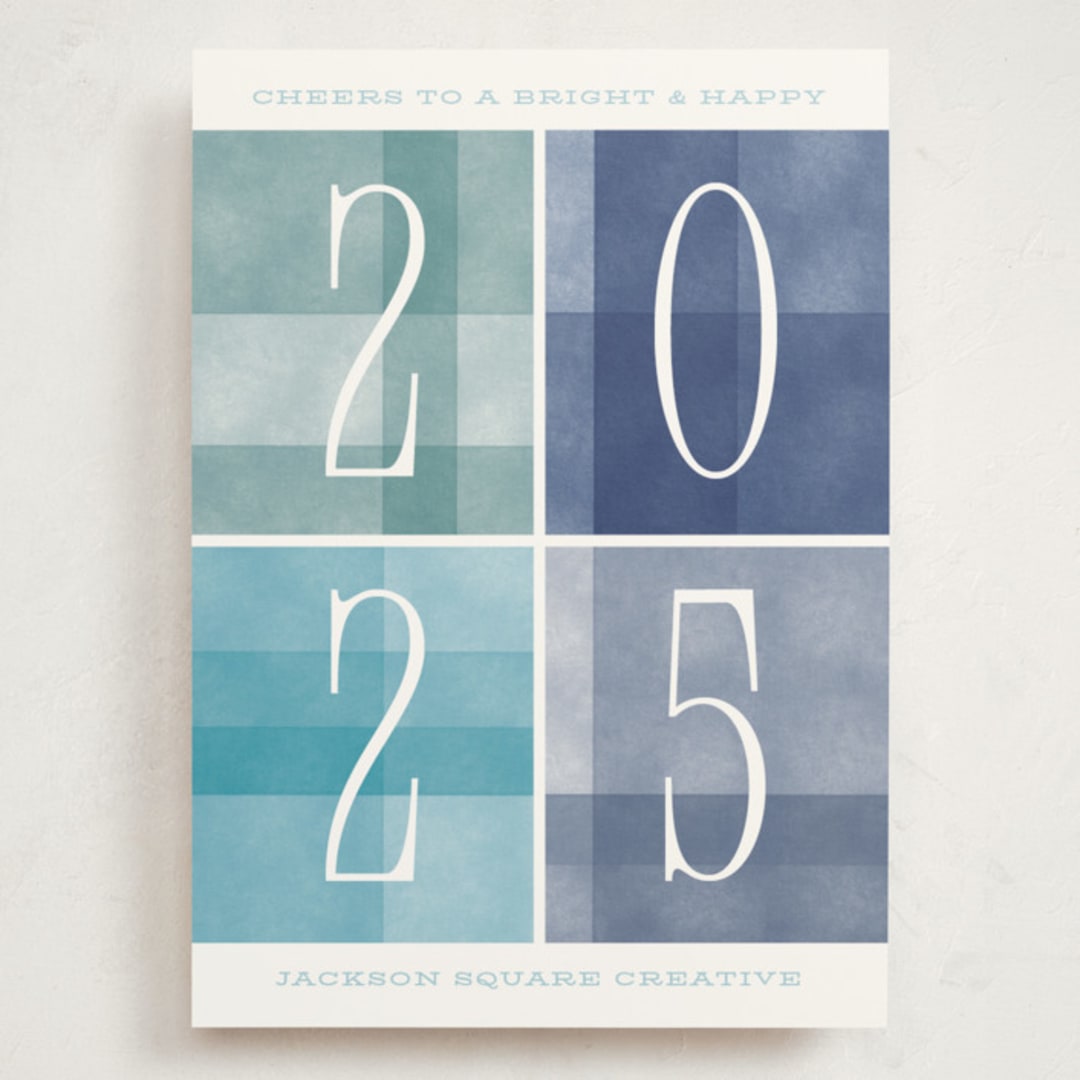 "Bright & Happy" - Holiday Cards in Frost by Robert and Stella - Front