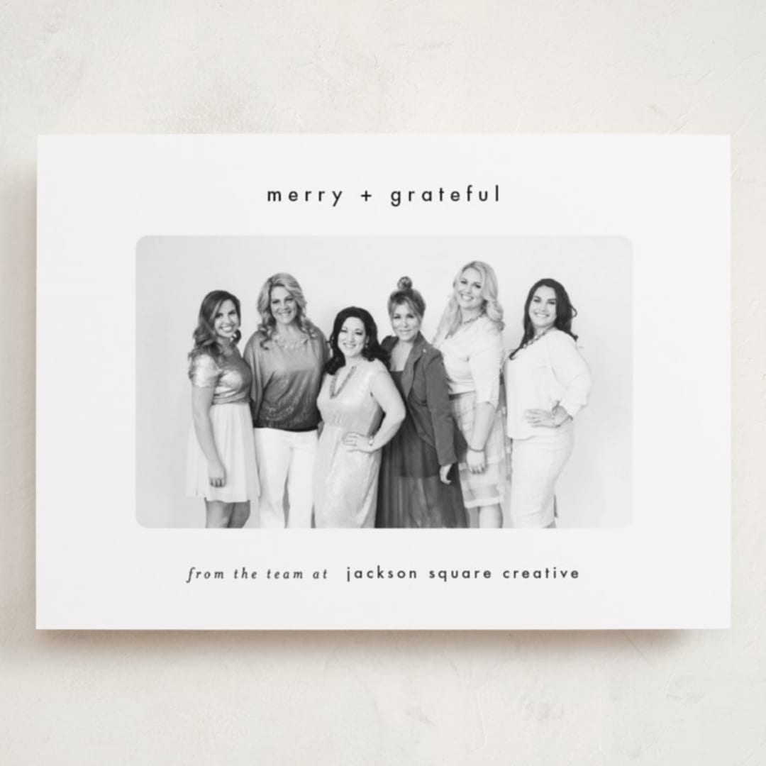 "Simply grateful" - Holiday Cards in Noir by AK Graphics - Front