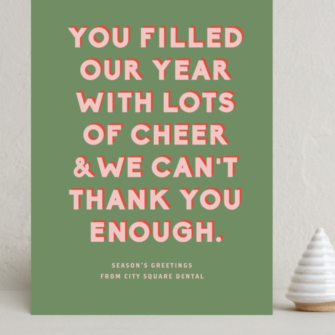"Year of Cheer" - Holiday Cards in Elf by Olivia Kanaley Inman - Front