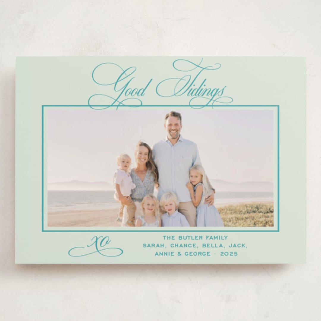 "Julep" - Holiday Cards in Mint by Megan Davis - Front