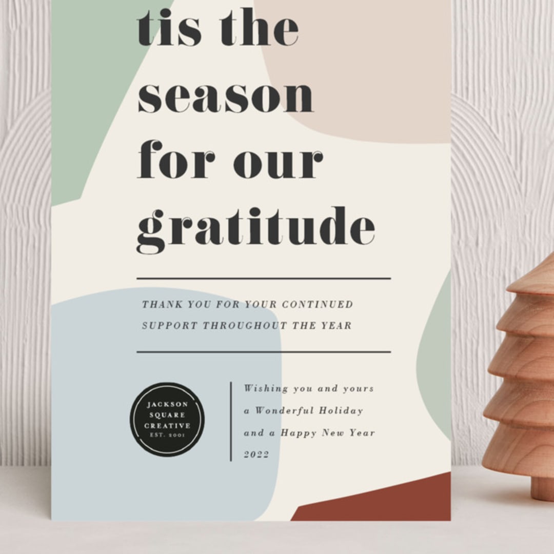 "Simply Stated" - Holiday Cards in Fruitcake by Oma N. Ramkhelawan - Front