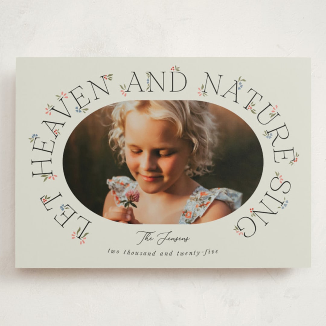 "Flora" - Holiday Cards in Mint by Brynne Foster - Front