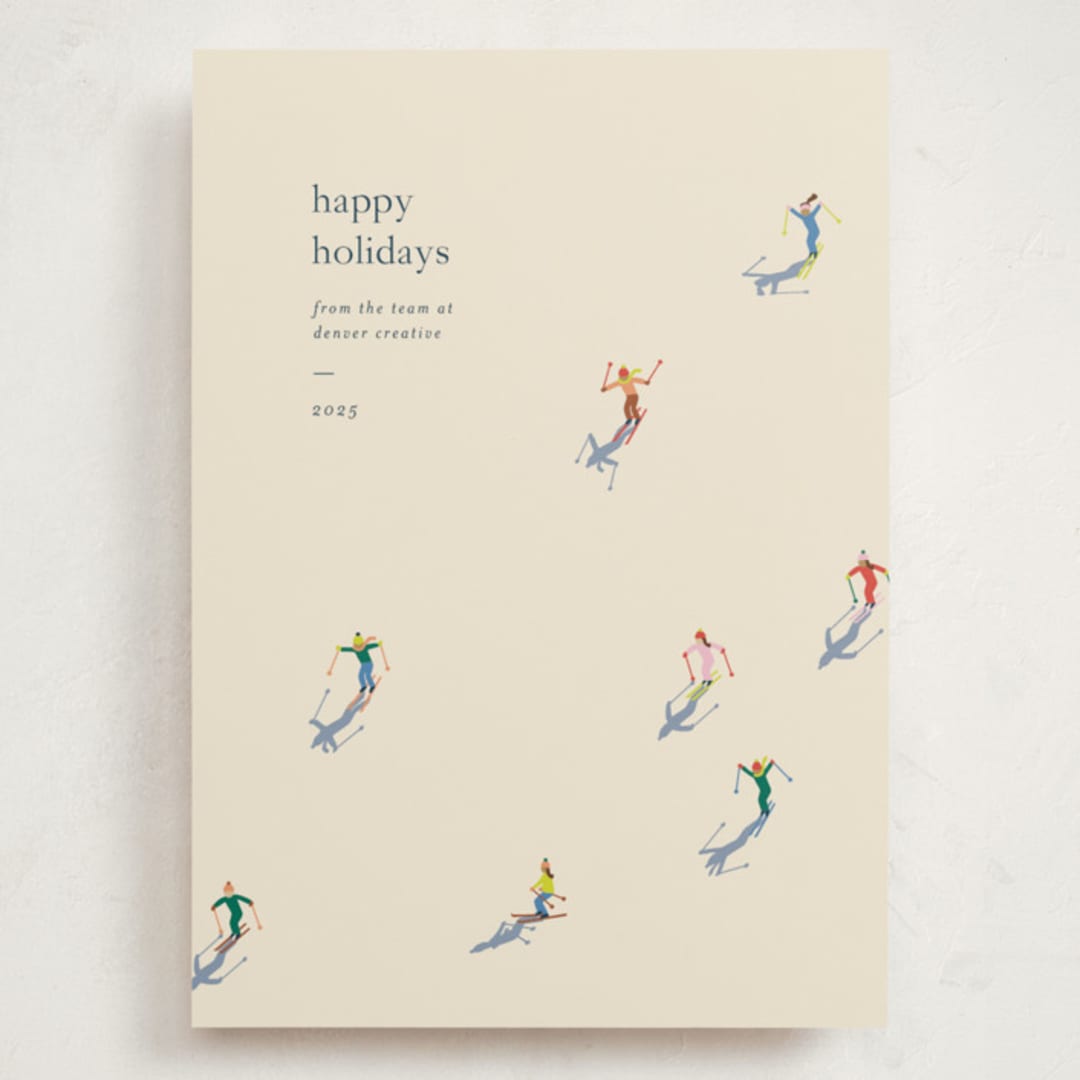 "slope" - Holiday Cards in Cream by Ellen Schlegelmilch - Front