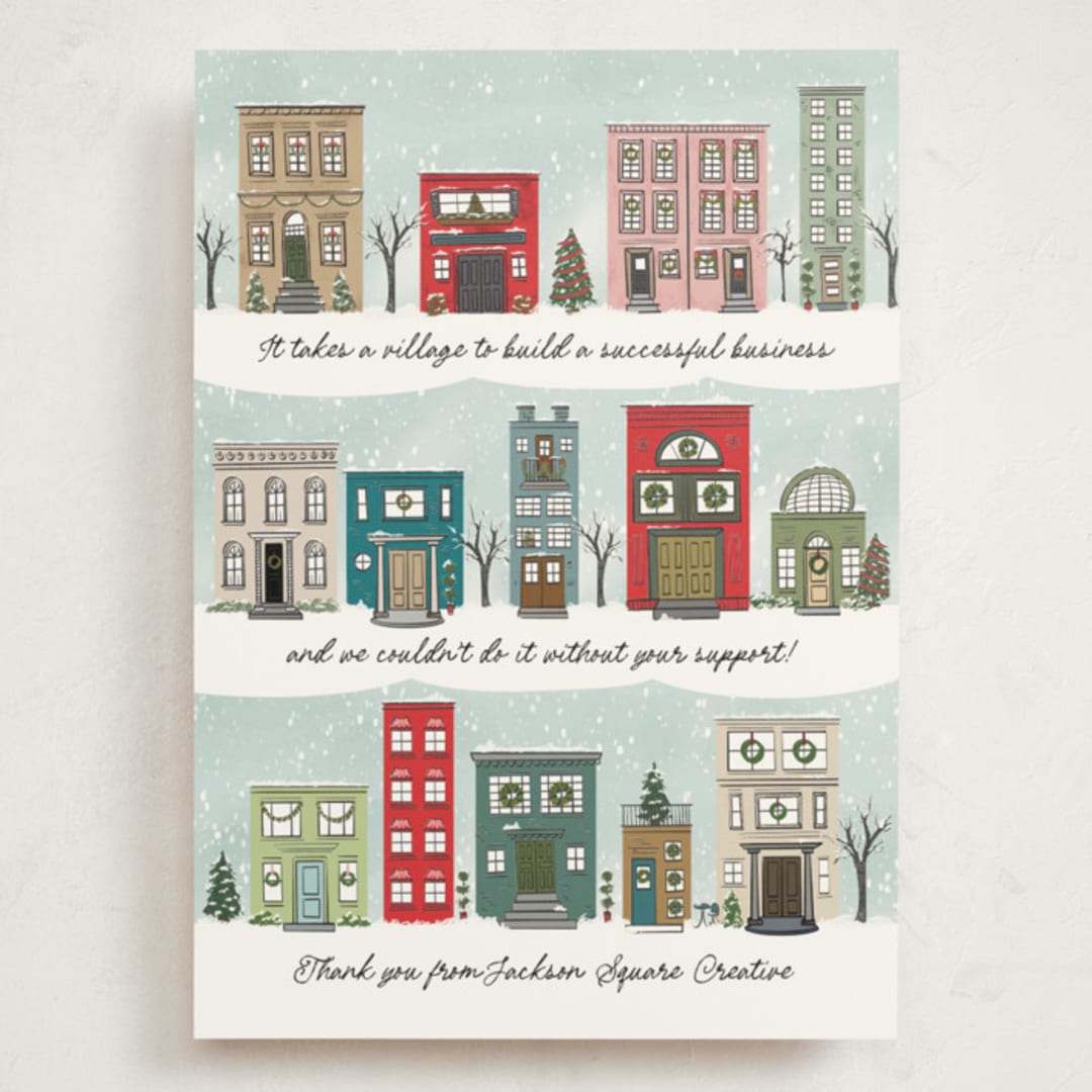 "Village" - Holiday Cards in North Pole by Heather Schertzer - Front