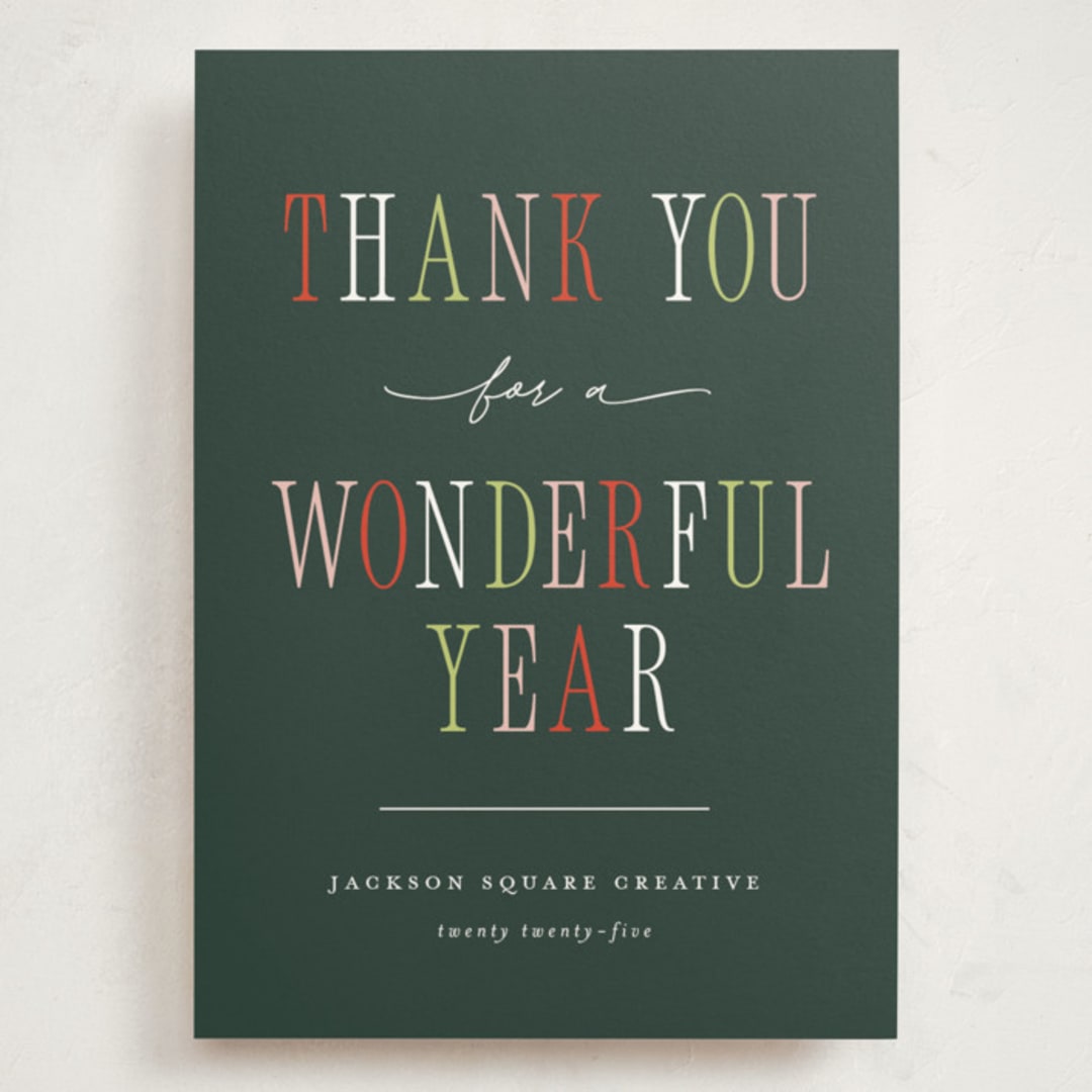 "Wonderful Year" - Holiday Cards in Garland by Pixel and Hank - Front