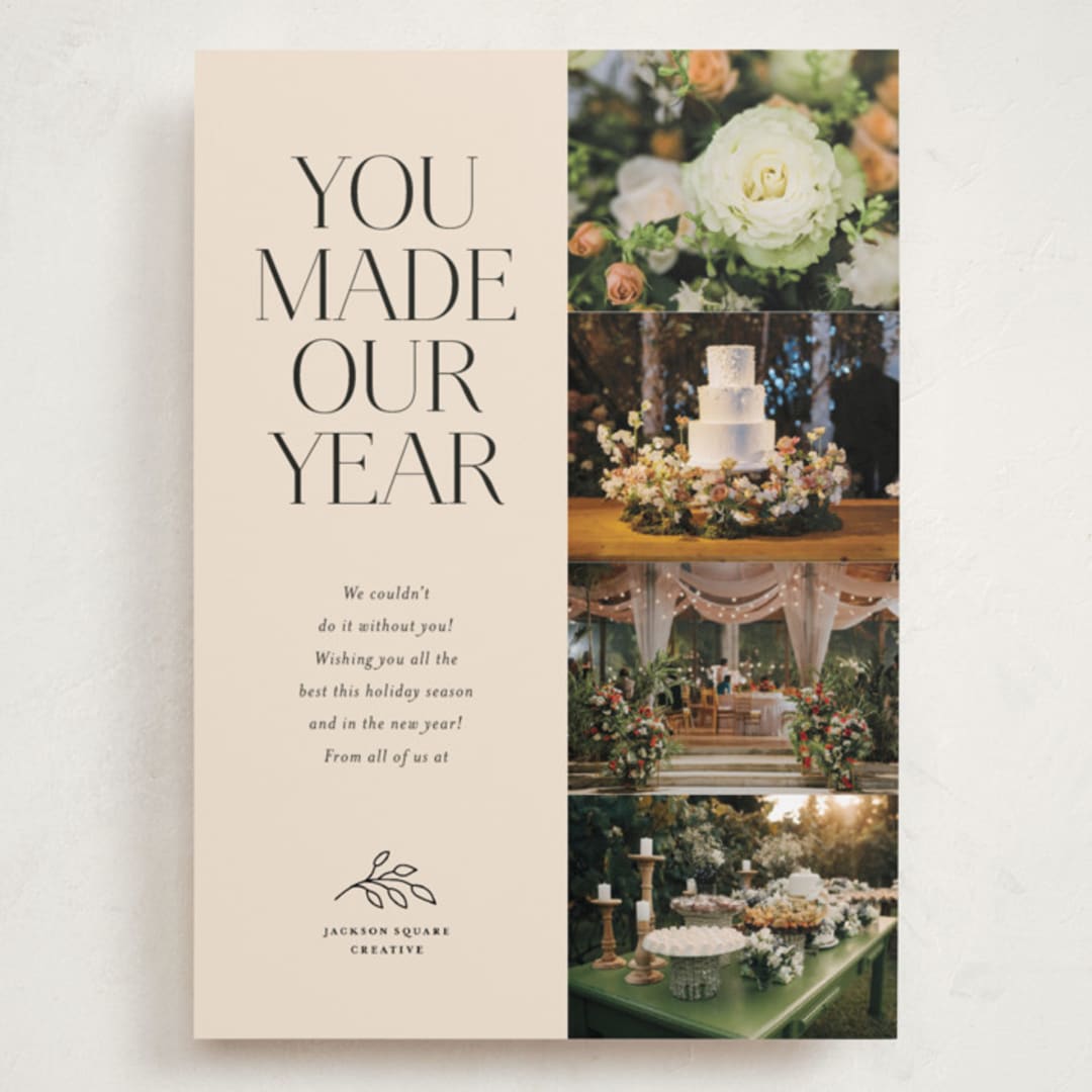 "you made our year" - Holiday Cards in Vanilla by Kamala Nahas - Front