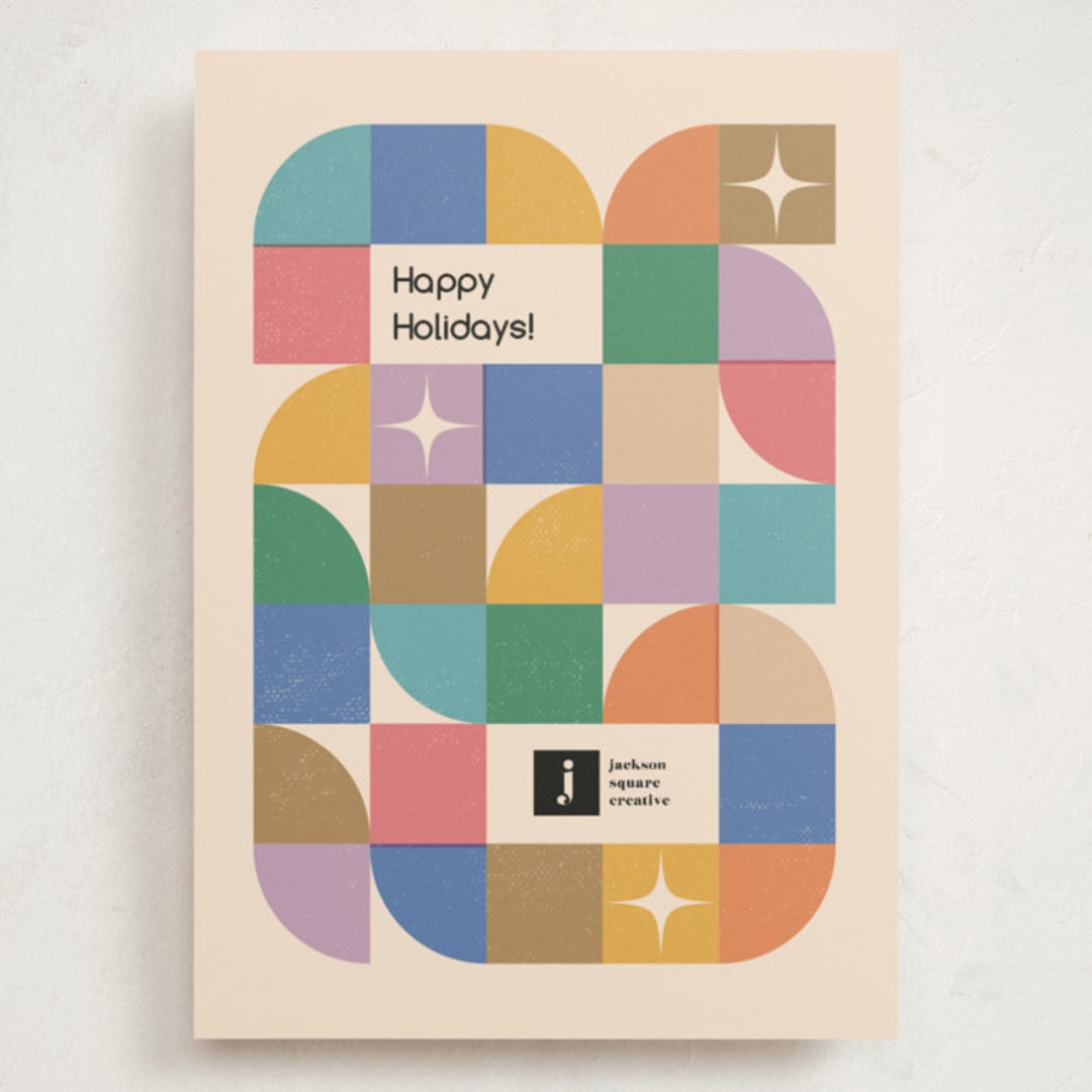 "Joyful Geometry" - Holiday Cards in Champagne by Igor - Front