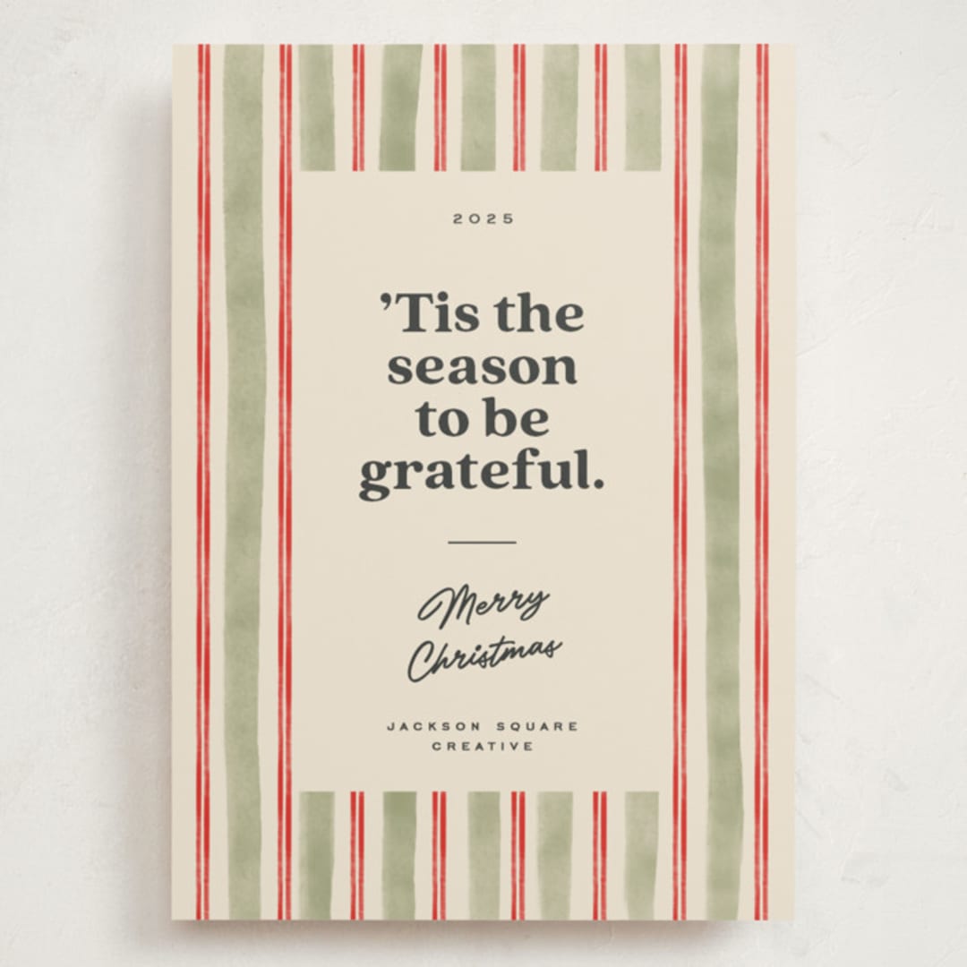 "Preppy gratitude" - Holiday Cards in Pine by Creo Study - Front
