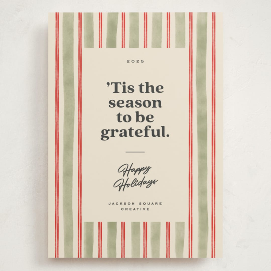 "Preppy gratitude" - Holiday Cards in Pine by Creo Study - Front
