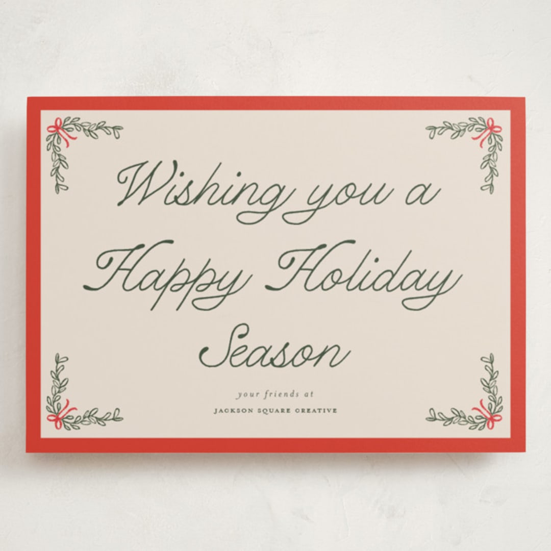 "Garland" - Holiday Cards in Cherry Glaze by Morgan Kendall - Front