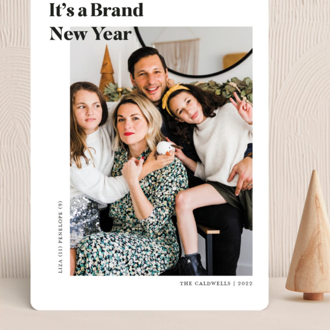 "at home" - Holiday Cards in Snow by That Girl Press - Front
