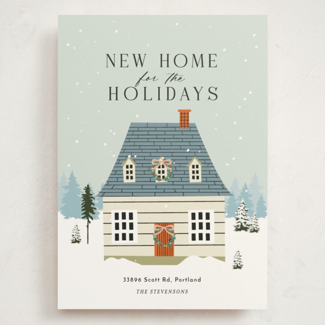 "New Home for the Holidays!" - Holiday Cards in Mint by Sherley Ferreira - Front
