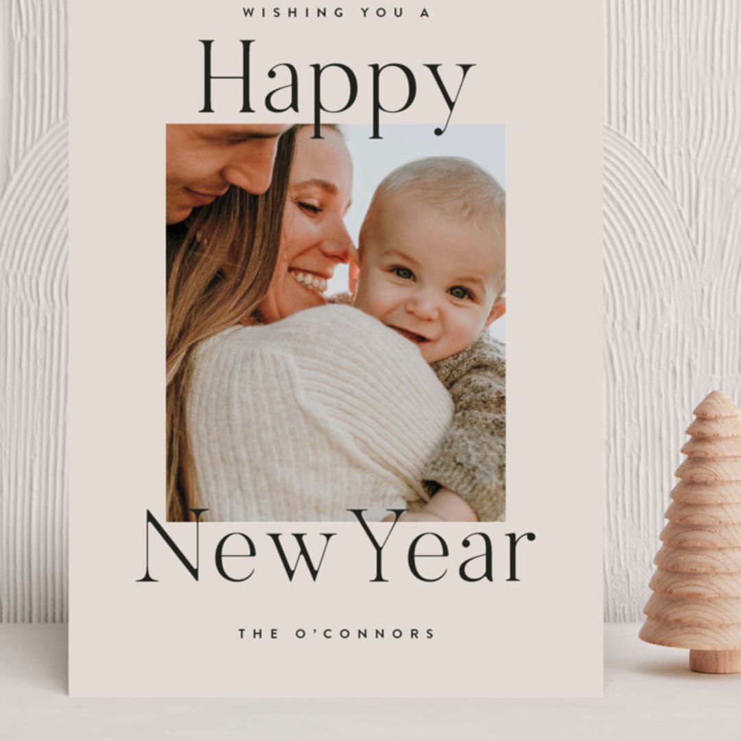 "Projection" - Holiday Cards in Dove by Amy Kross - Front