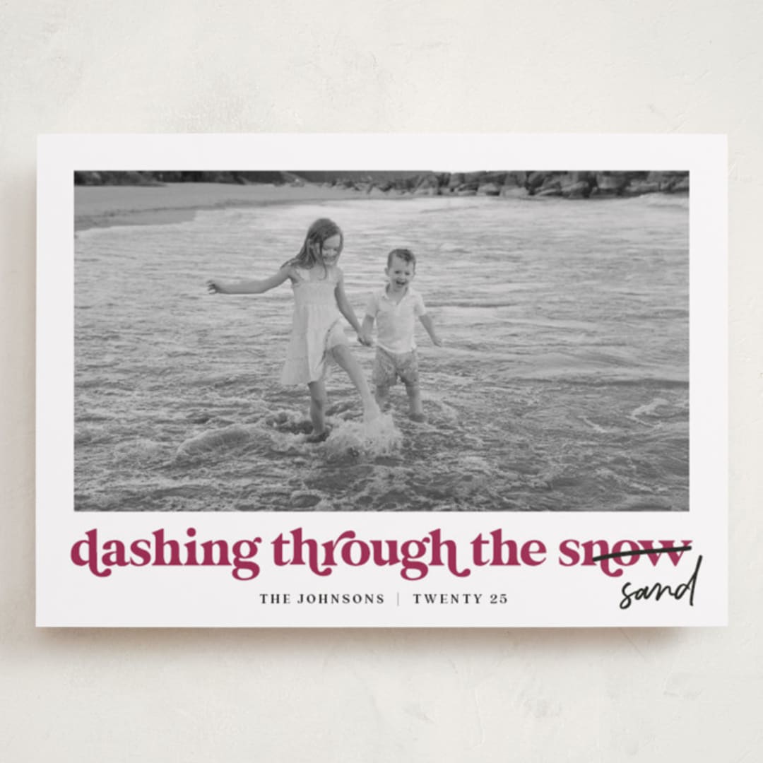 "Dashing Holiday" - Holiday Cards in Sugar Plum by Louise Kay - Front