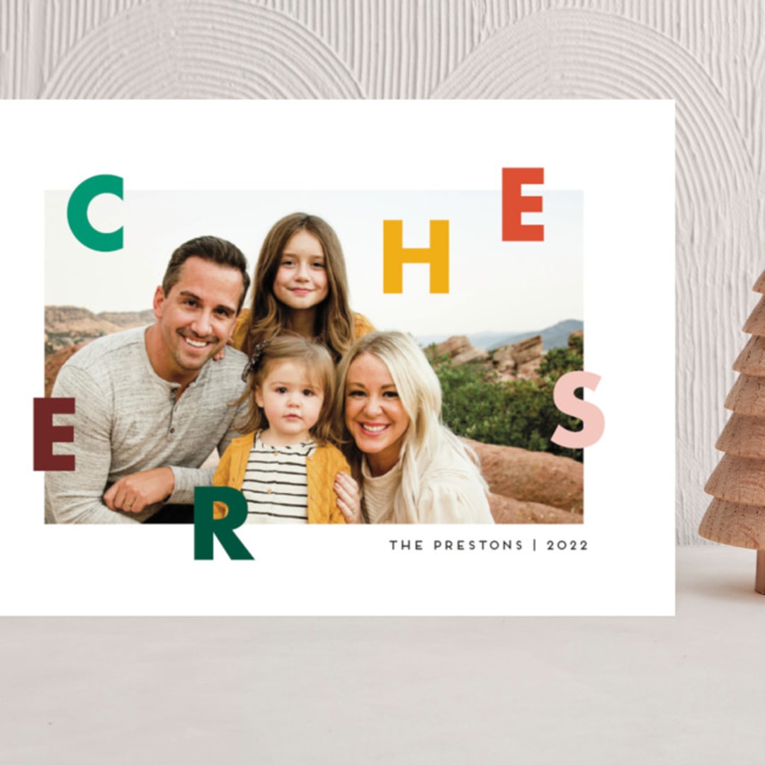 "Letters" - Holiday Cards in Emerald by Genna Blackburn - Front