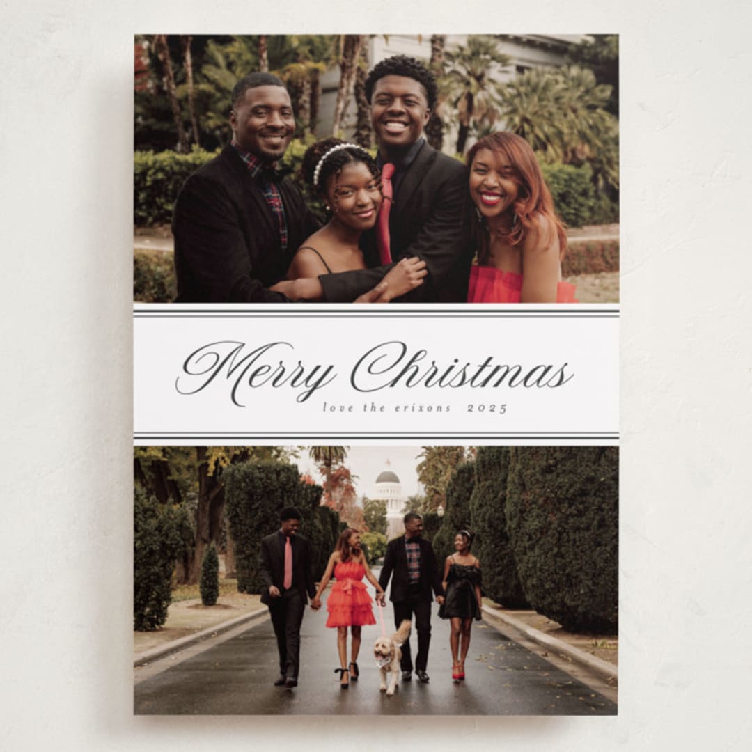 "Two Photo Split" - Holiday Cards in Cloud by Nicole Walsh - Front