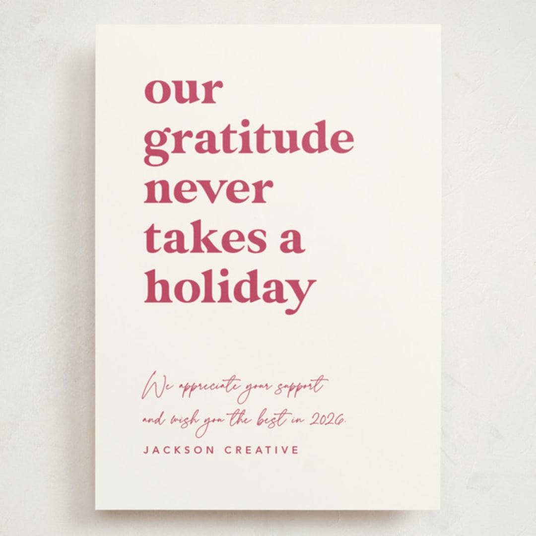 "Always Grateful" - Holiday Cards in Sugar Plum by Louise Kay - Front
