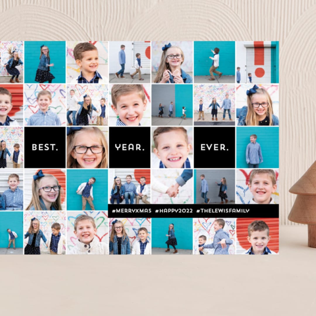 "Insta-grid" - Holiday Cards in Ebony by Dawn Jasper - Front