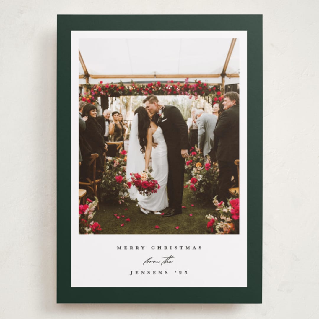 "Colored Edge" - Holiday Cards in Hunter by Jennifer Postorino - Front