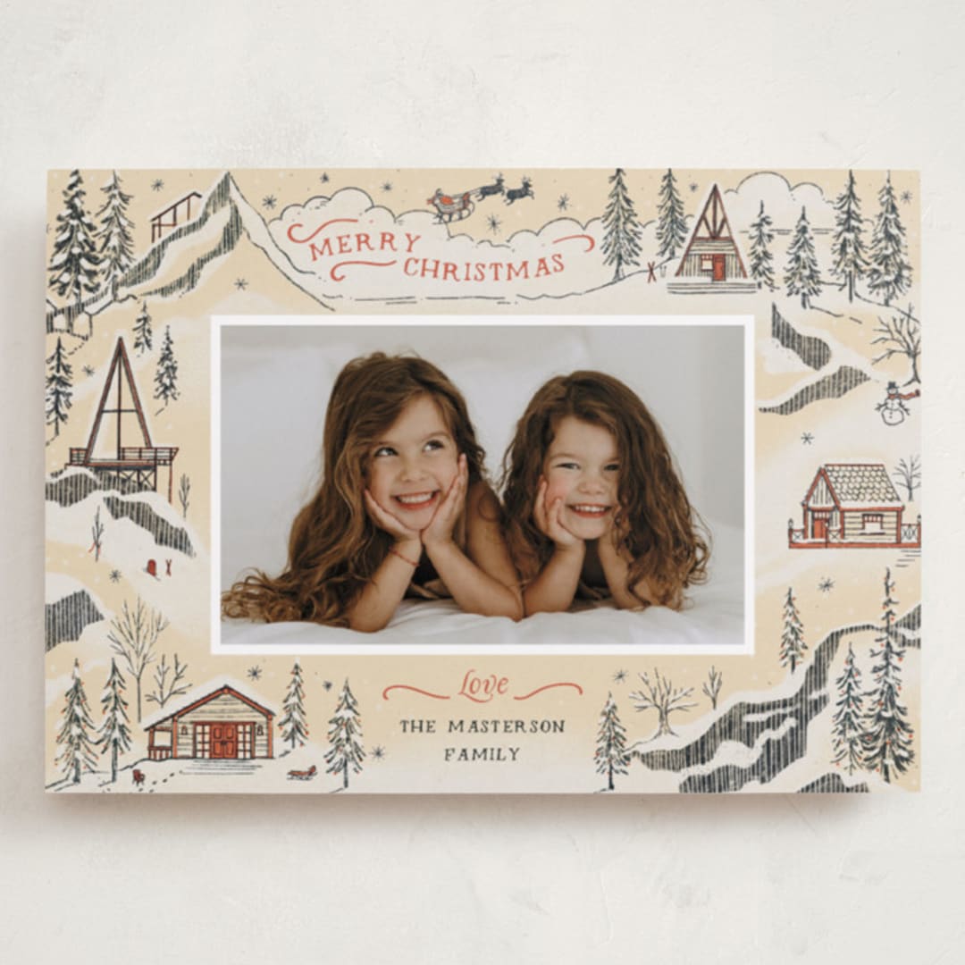 "Snow and Ivory Winter Scene" - Holiday Cards in Eggnog by Becky Nimoy - Front