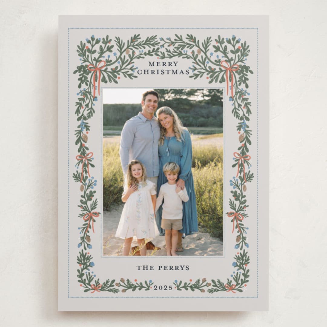 "Merriest Botanicals" - Holiday Cards in Snowberry by Angel Walker - Front