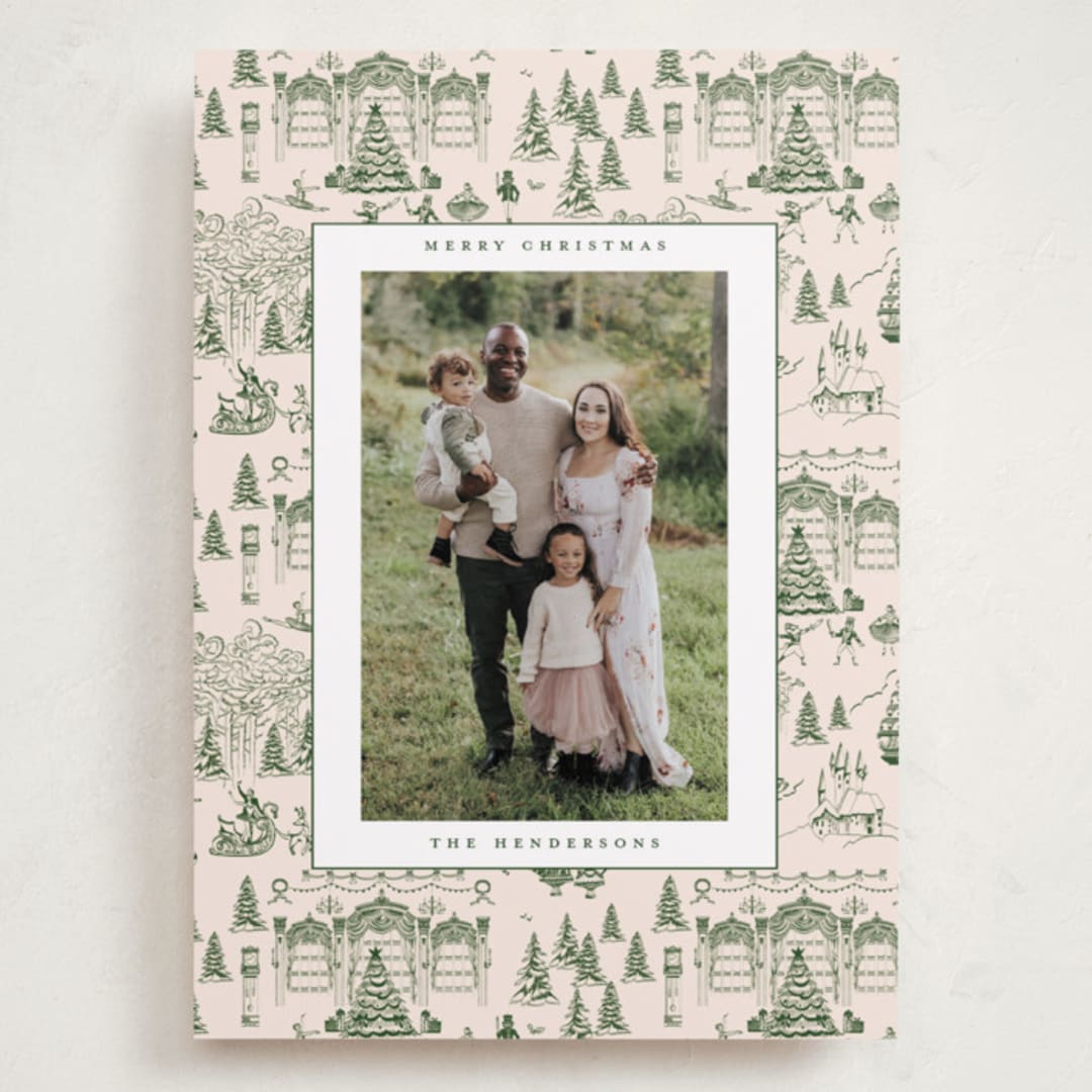 "Nutcracker Toile" - Holiday Cards in Fir by Teju Reval - Front