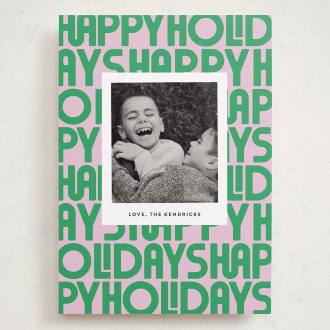 "Letters" - Holiday Cards in Candy by Up Up Creative - Front